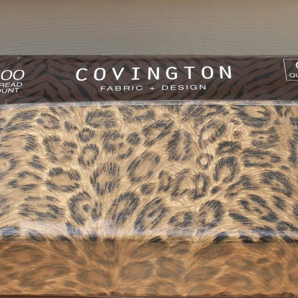 Covington Animal Leopard Print 4 Pc Queen Sheet Set Cotton Blend 400 Thread Ct